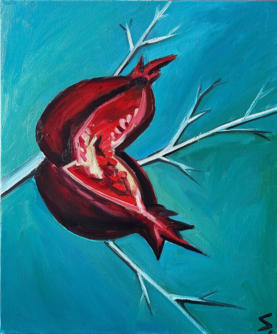 Pomegranate That Burst II (triptych)