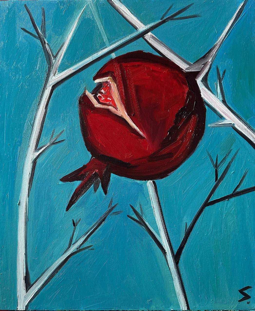 Pomegranate That Burst III (triptych)